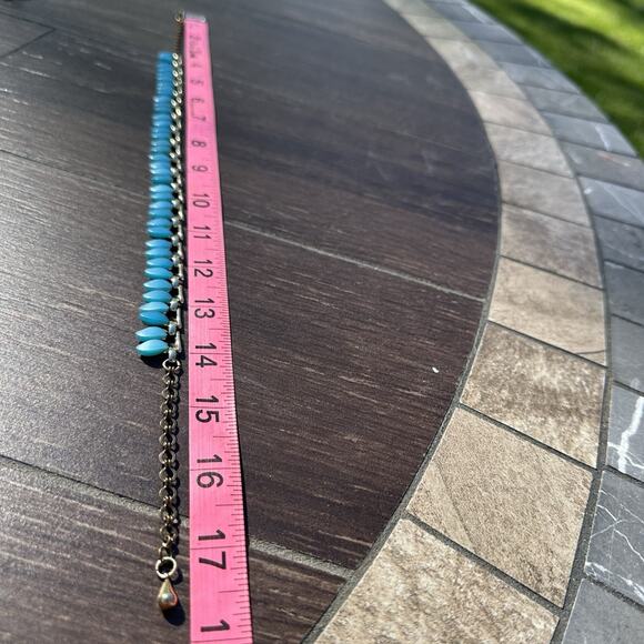 Vintage 50s Claudette Aqua Blue Thermoset Necklace Signed - Picture 8 of 8